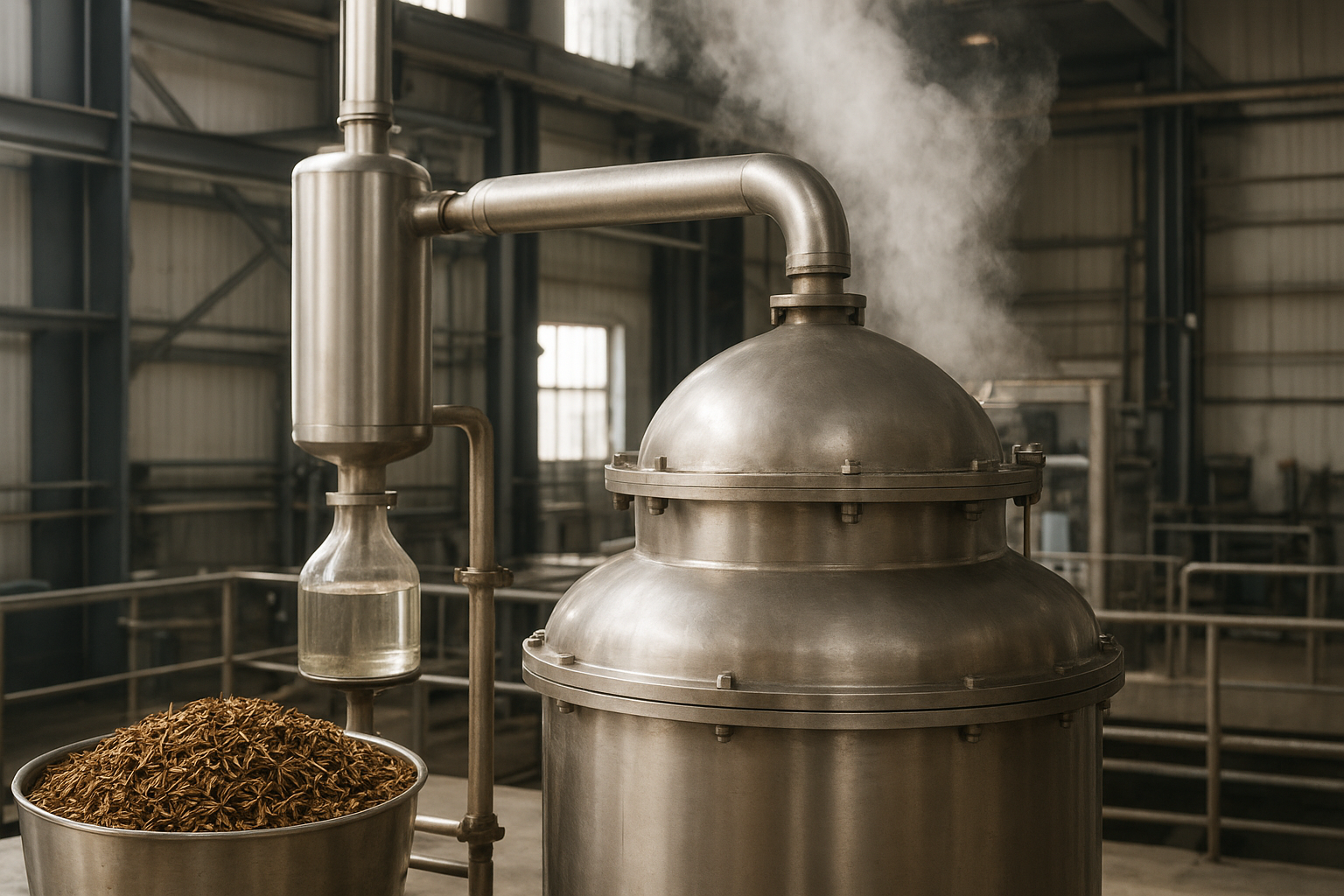 تولید عرق انیسون در کارخانه گیاهان دارویی